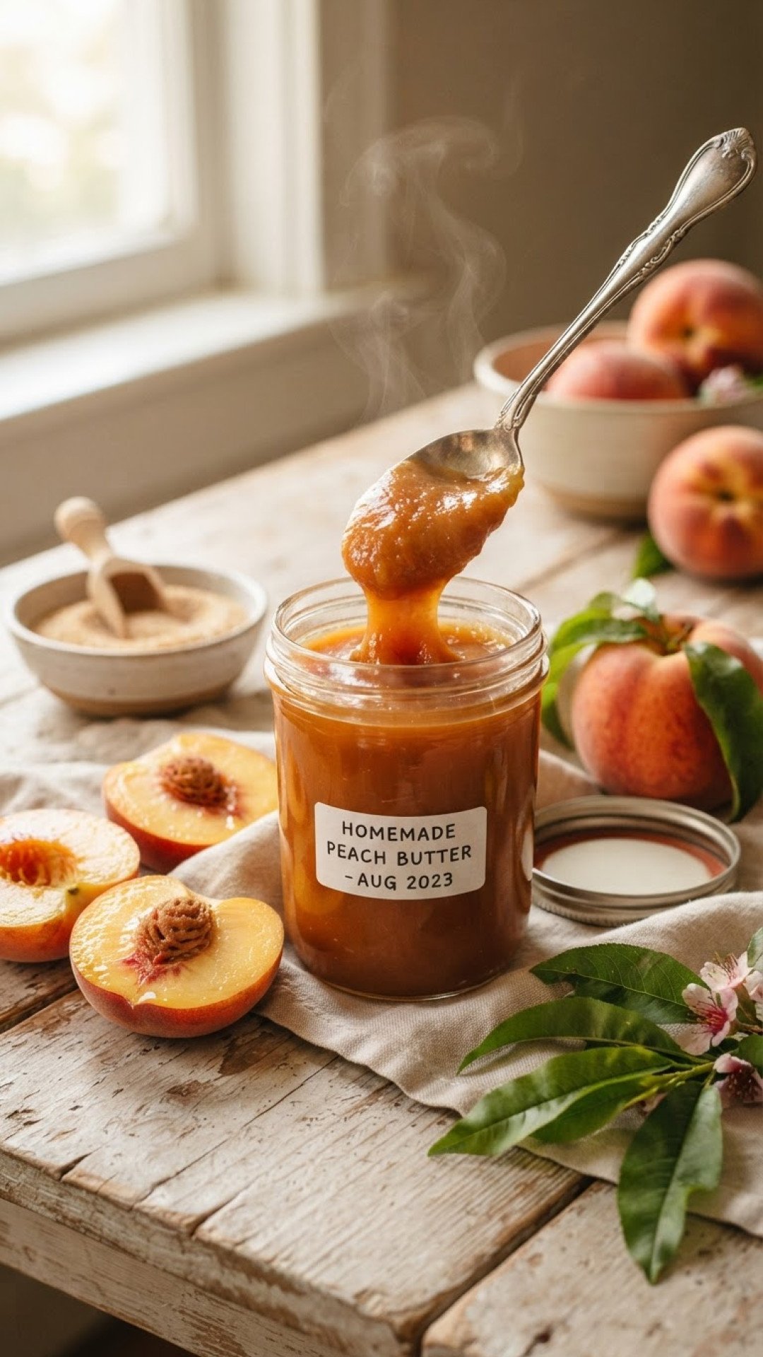 Homemade Spiced Peach Butter Preparation
