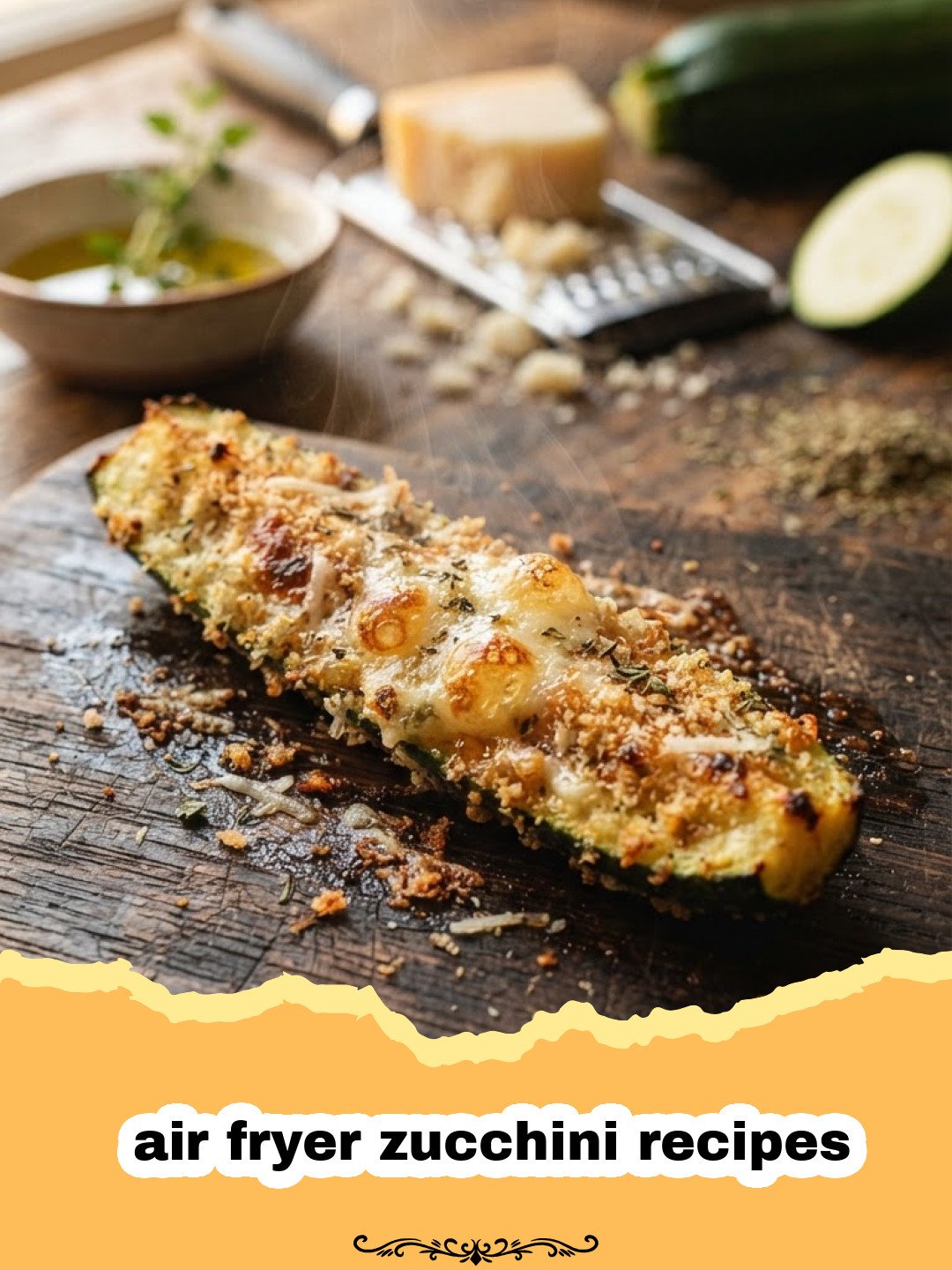 air fryer zucchini recipes - Pile of crispy air fryer zucchini slices seasoned with herbs