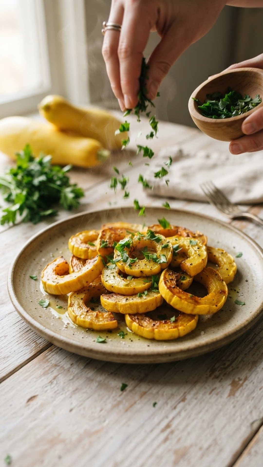 Roasted Lemon Herb Yellow Squash Preparation