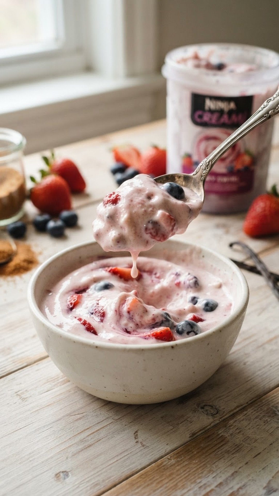 The Ultimate Guide to Smooth & Creamy Ninja Creami Ice Cream Recipes 4 Velvet Vanilla Ninja Creami Ice Cream Preparation