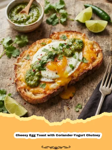 The Ultimate Cheesy Egg Toast with Zesty Coriander-Yogurt Chutney