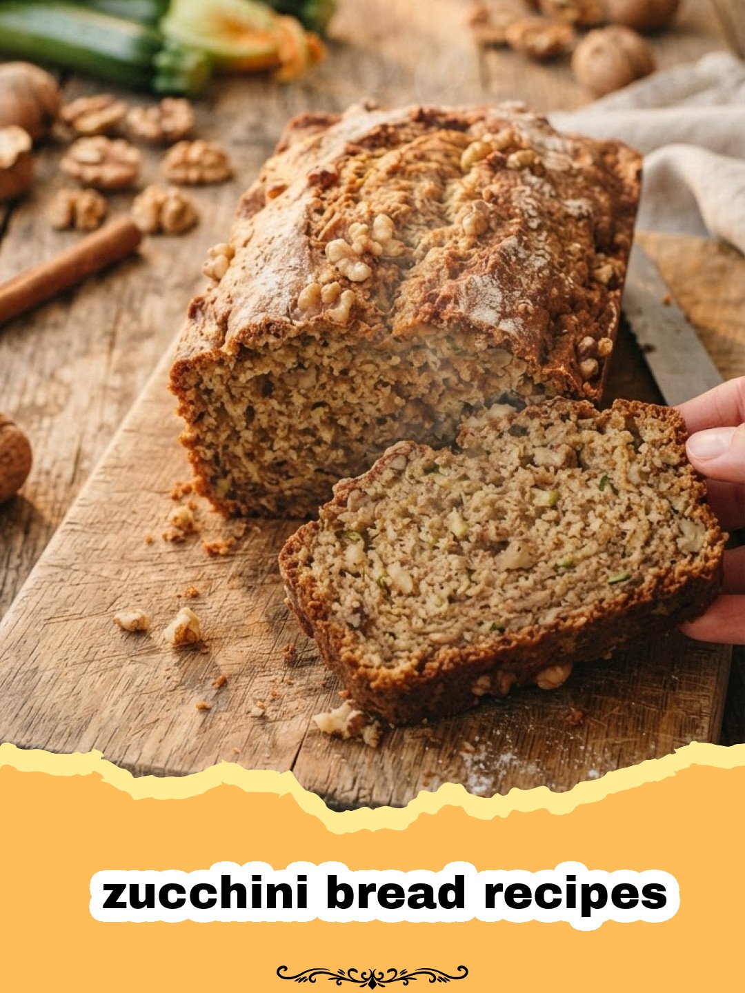 The Moistest Zucchini Bread: A Recipe You'll Bake All Summer Long! 3 zucchini bread recipes - A perfectly golden brown loaf of classic zucchini bread on a wire rack, with a slice cut to show the moist interior.