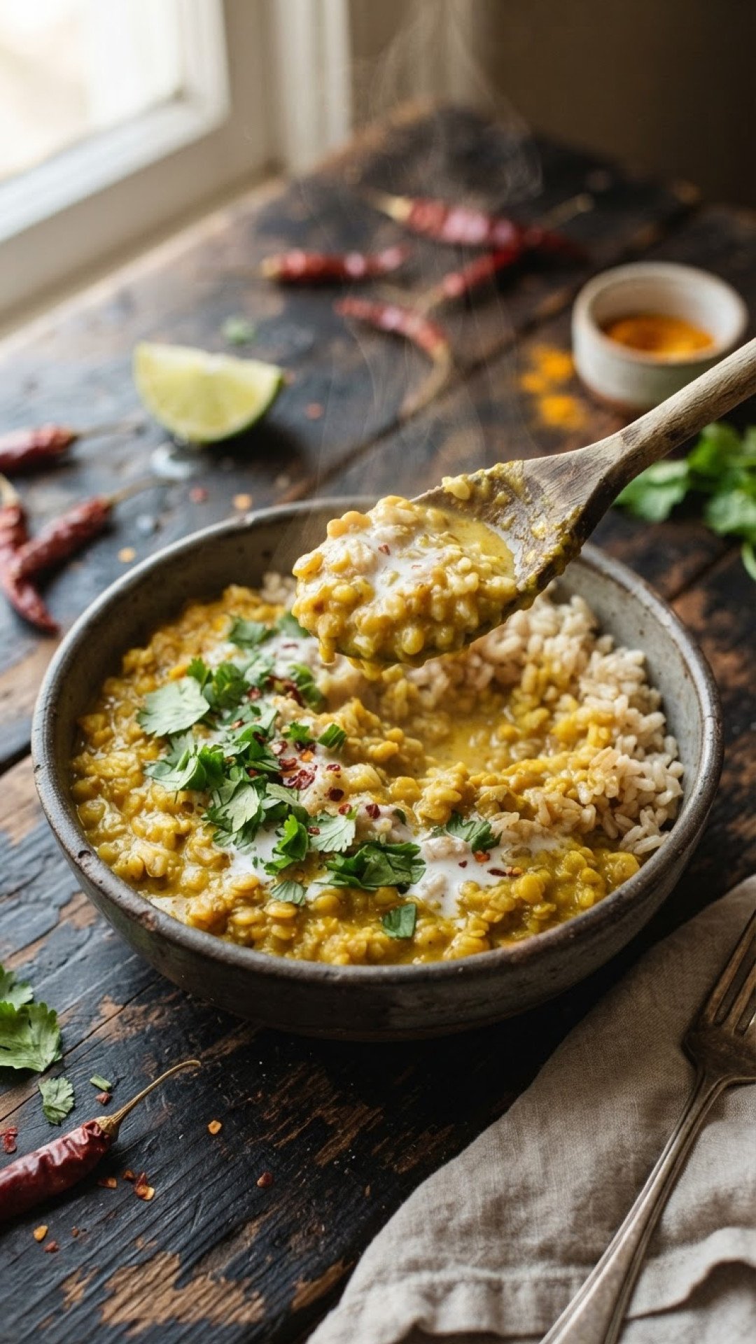 Coconut Curry Instant Lentils Preparation