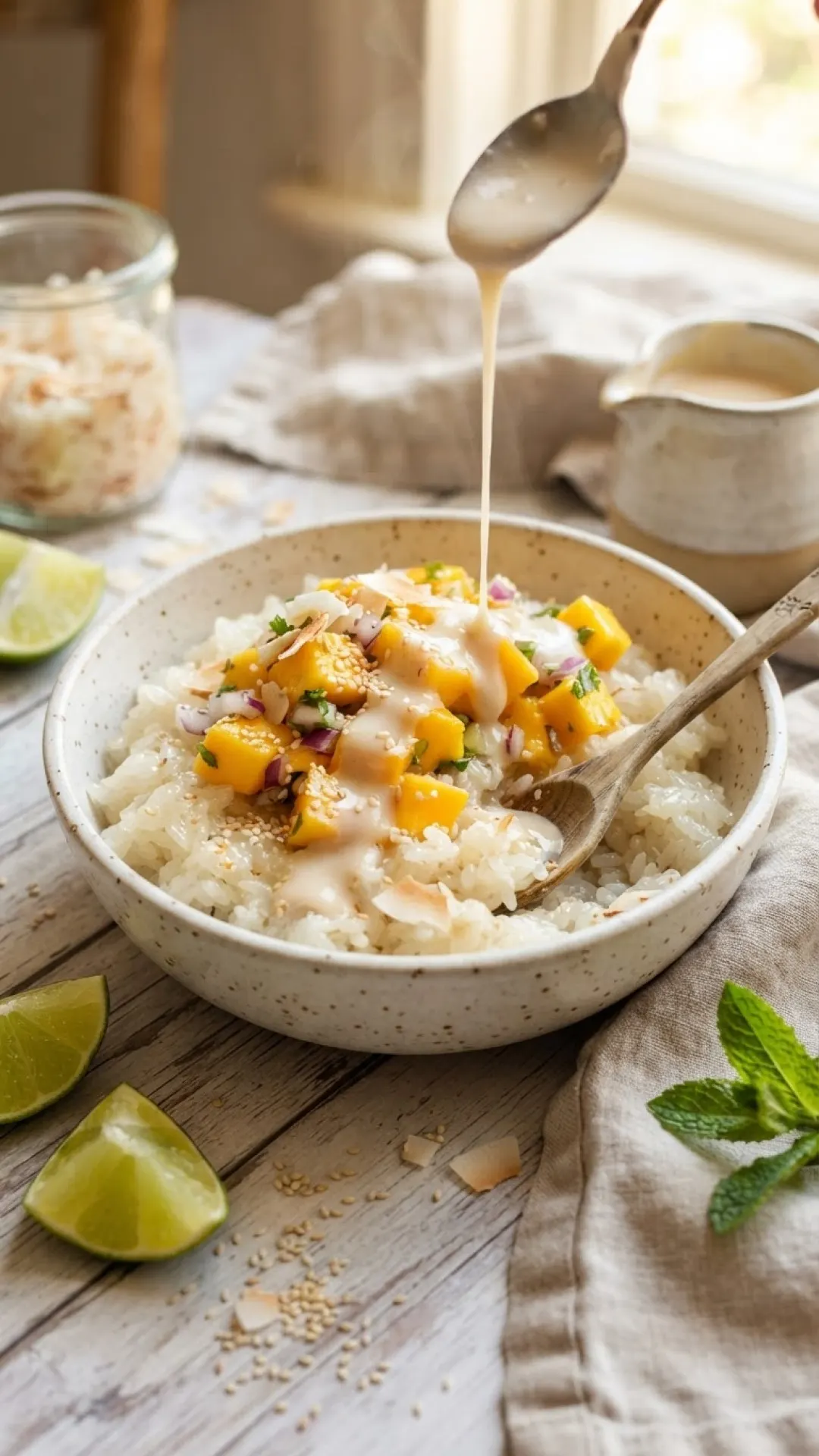 Tropical Bliss in a Bowl: My Favorite Coconut & Lime Sticky Rice with Fruit Salsa 4 Coconut & Lime Sticky Rice with Fruit Salsa Preparation