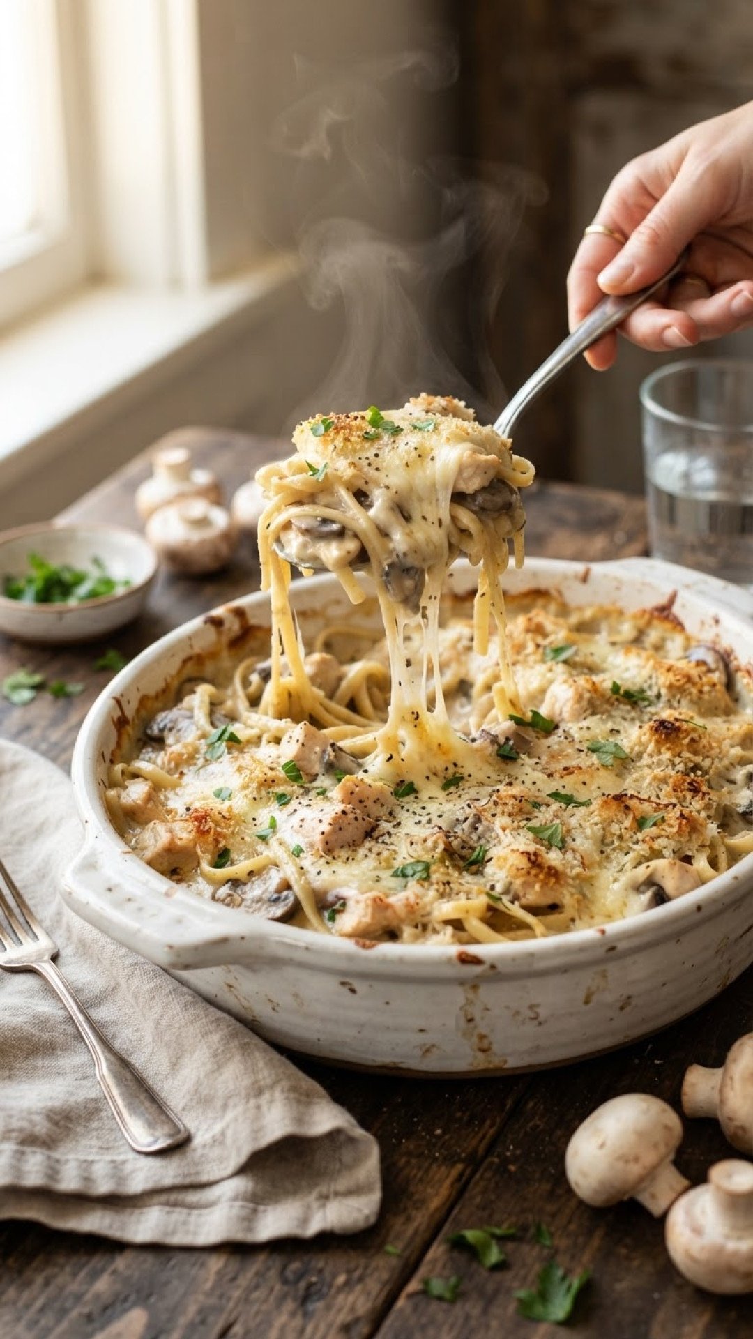 Creamy Classic Chicken Tetrazzini Preparation