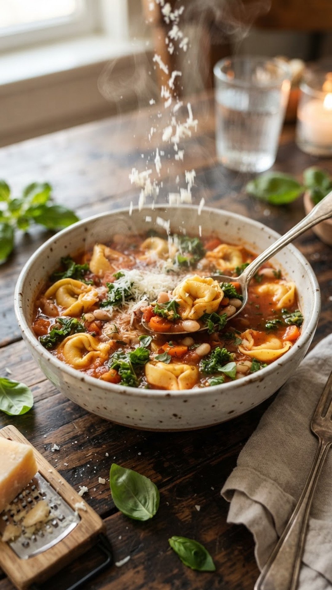 Creamy Tomato Tortellini Soup Preparation