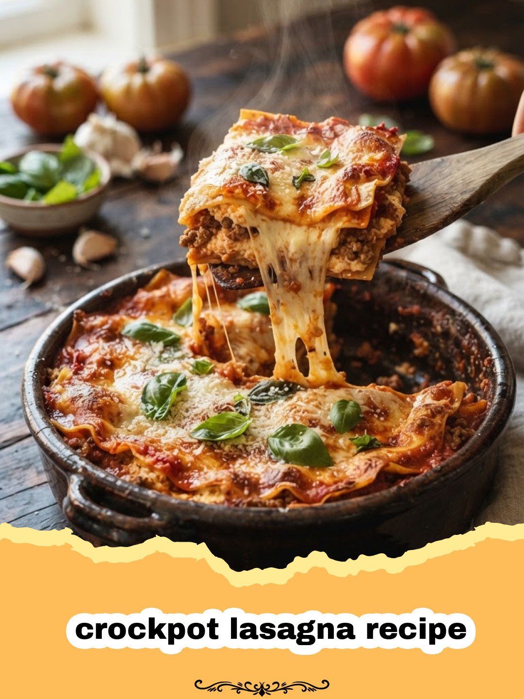 The Ultimate Crockpot Lasagna Recipe: Easy Comfort in a Slow Cooker 3 crockpot lasagna recipe - A close up shot of a cheesy slice of crockpot lasagna on a white plate.