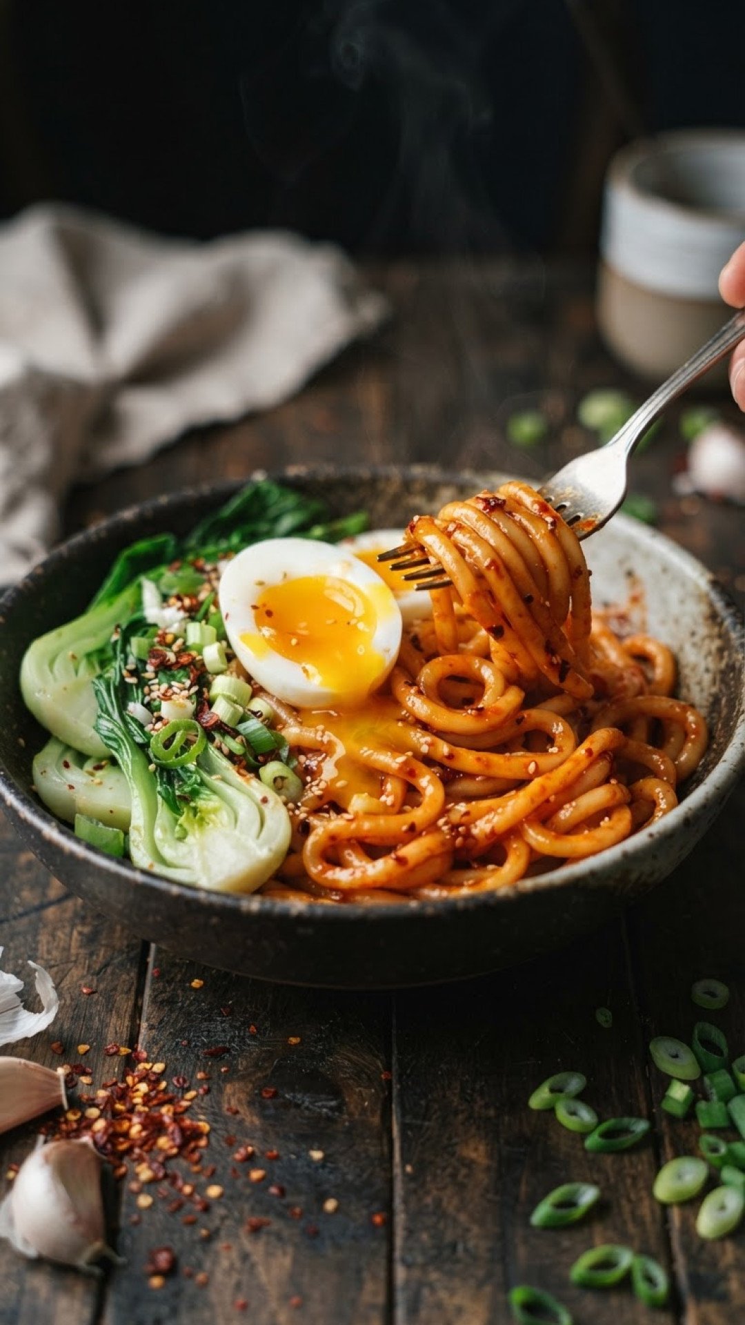 Gochujang Sesame Garlic Noodles Preparation