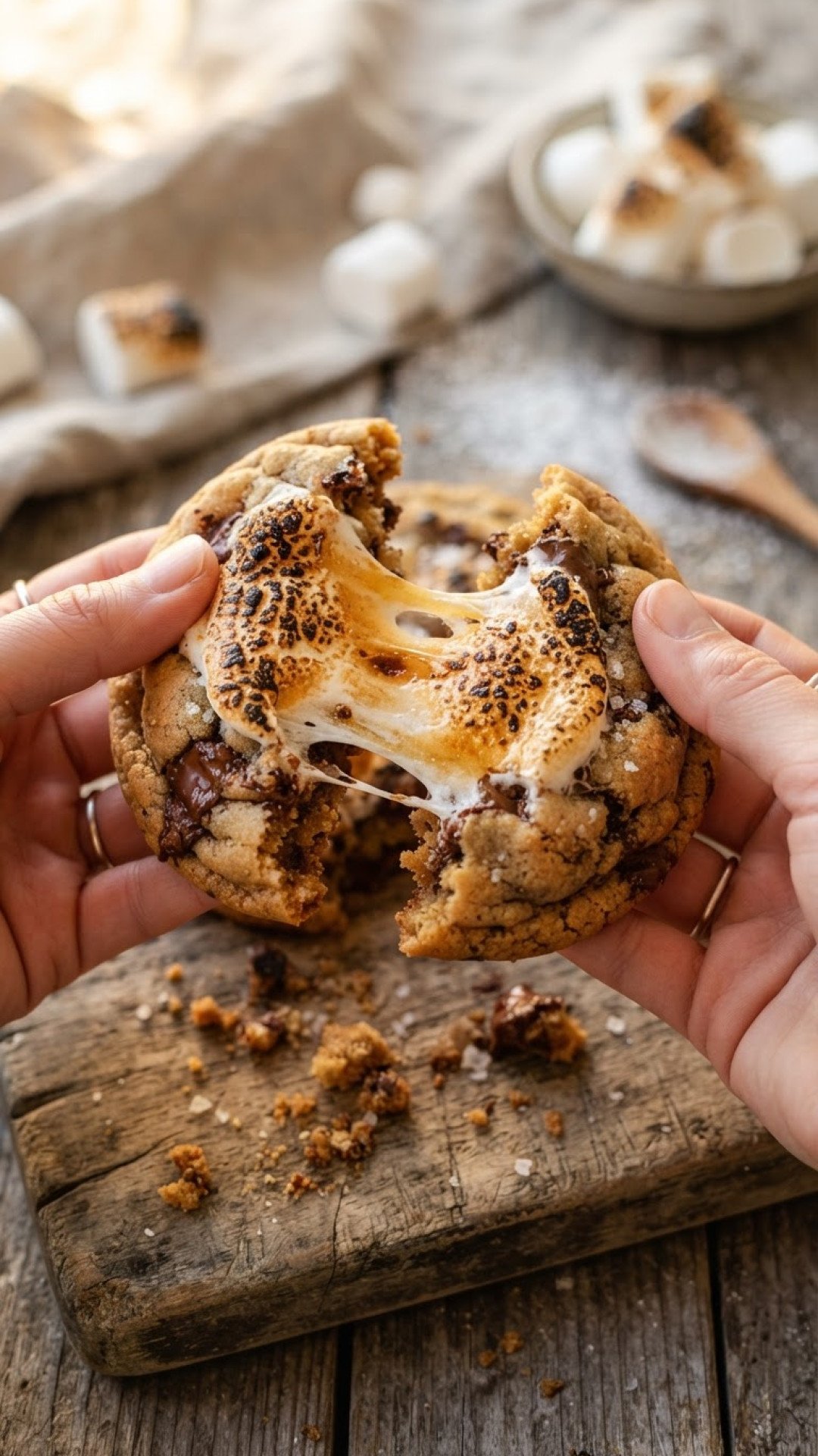 Gooey Toasted Marshmallow S'mores Dip Preparation
