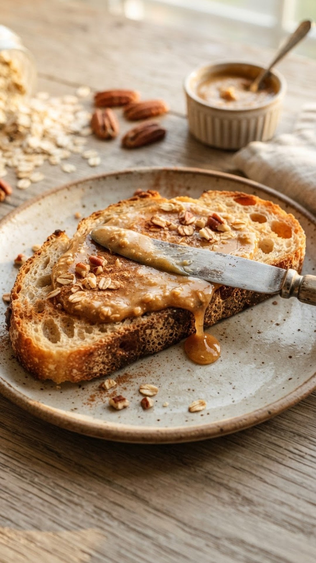 Granola Butter Toast Preparation