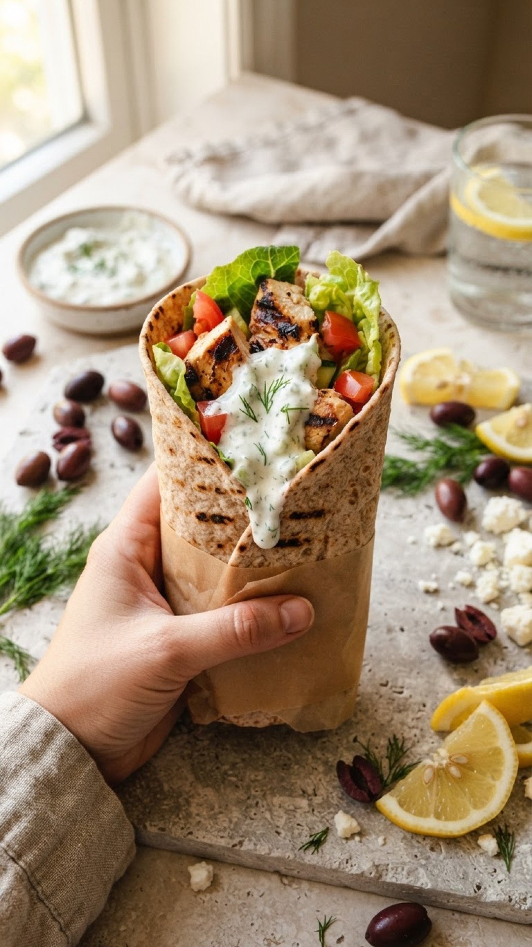 Wholesome & Flavorful: Your Go-To Greek Yogurt Tzatziki Chicken Wraps 4 Greek Yogurt Tzatziki Chicken Wraps Preparation