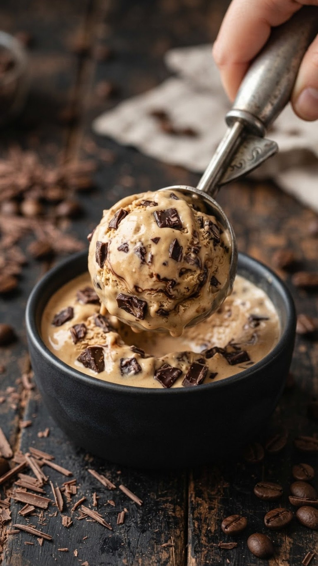 Homemade Coffee Ice Cream Preparation