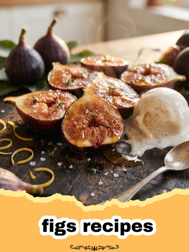A Taste of Summer: Honey-Glazed Balsamic Figs with Creamy Mascarpone 5 figs recipes - Close-up of honey-glazed balsamic figs with creamy mascarpone, garnished with pistachios and mint leaves.