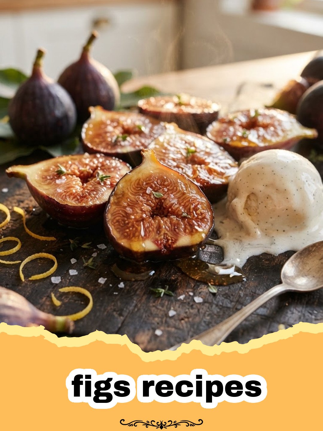 A Taste of Summer: Honey-Glazed Balsamic Figs with Creamy Mascarpone 3 figs recipes - Close-up of honey-glazed balsamic figs with creamy mascarpone, garnished with pistachios and mint leaves.