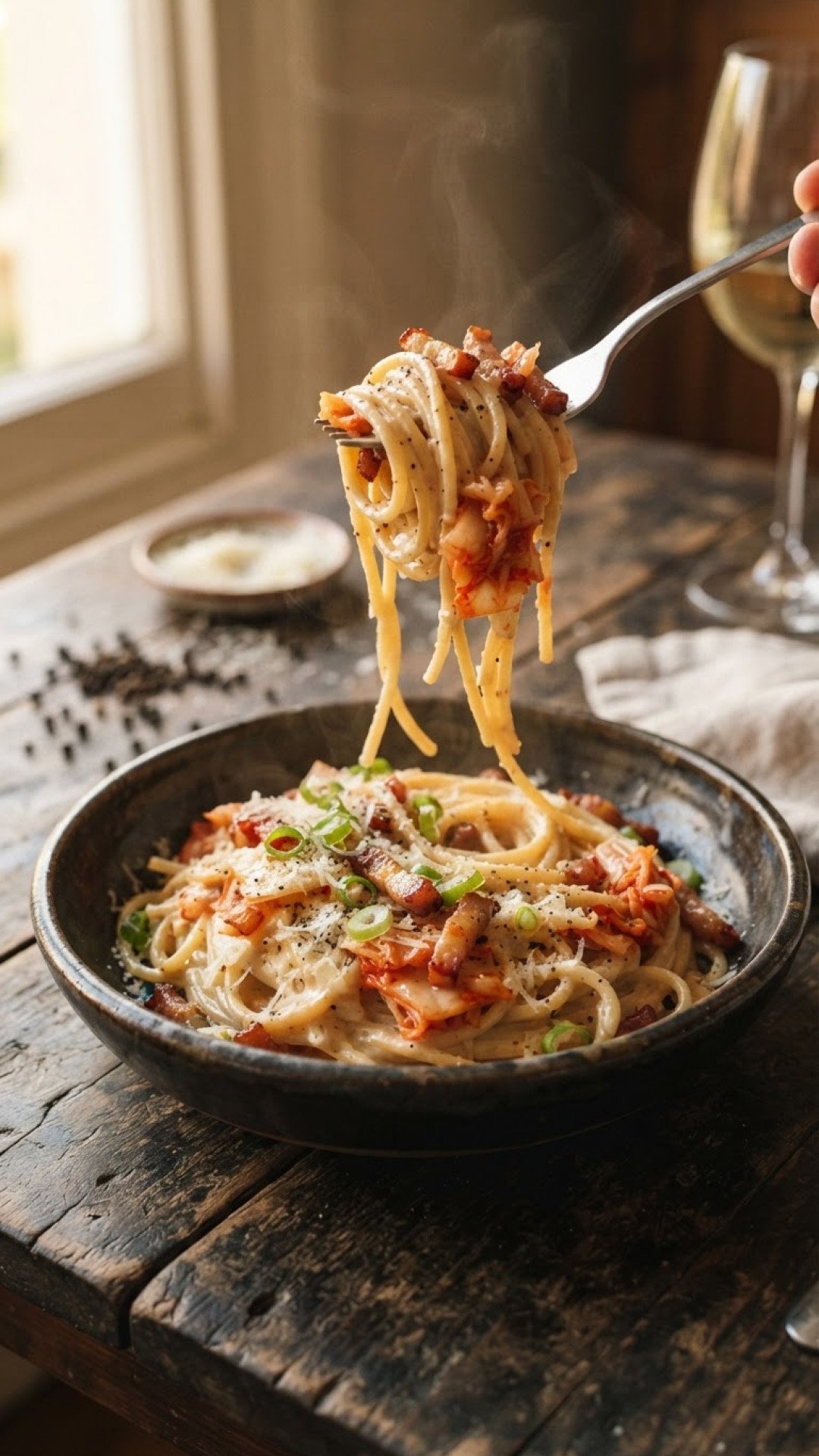 The Ultimate Kimchi Carbonara: A Fusion Feast for Your Taste Buds! 4 Kimchi Carbonara Preparation