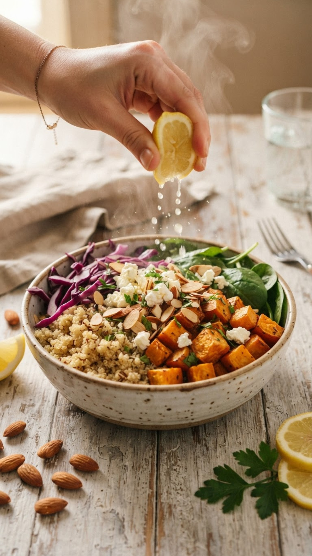 Wholesome & Zesty: The Ultimate Lemon Herb Sweet Potato Quinoa Bowls 4 Lemon Herb Sweet Potato Quinoa Bowls Preparation
