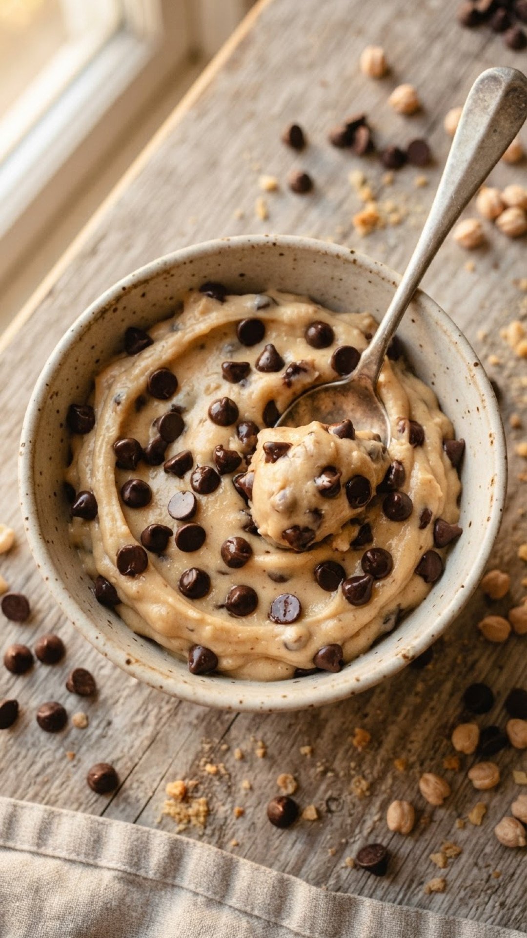 No-Bake Chickpea Cookie Dough Preparation