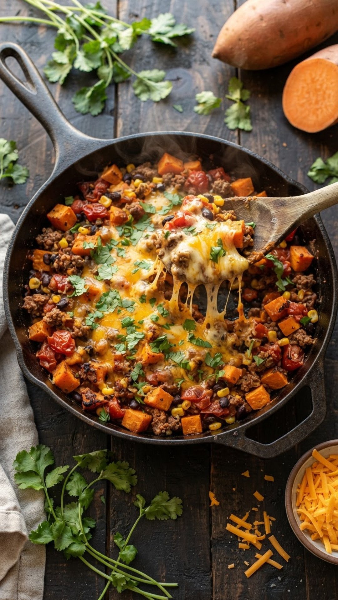 Hearty & Healthy One-Pan Sweet Potato and Ground Beef Skillet 4 One-Pan Sweet Potato and Ground Beef Skillet Preparation