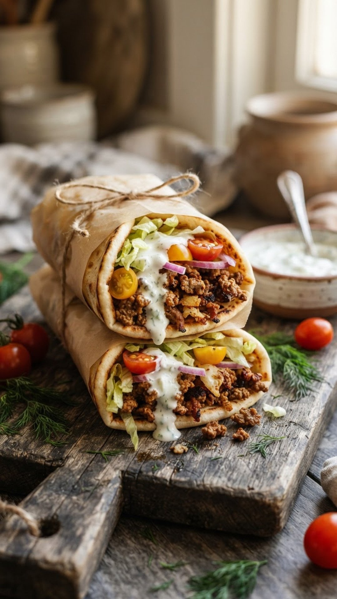Parchment Paper Gyros Preparation