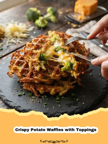 Crispy Potato Waffles with Toppings 3 Crispy Potato Waffles with Toppings