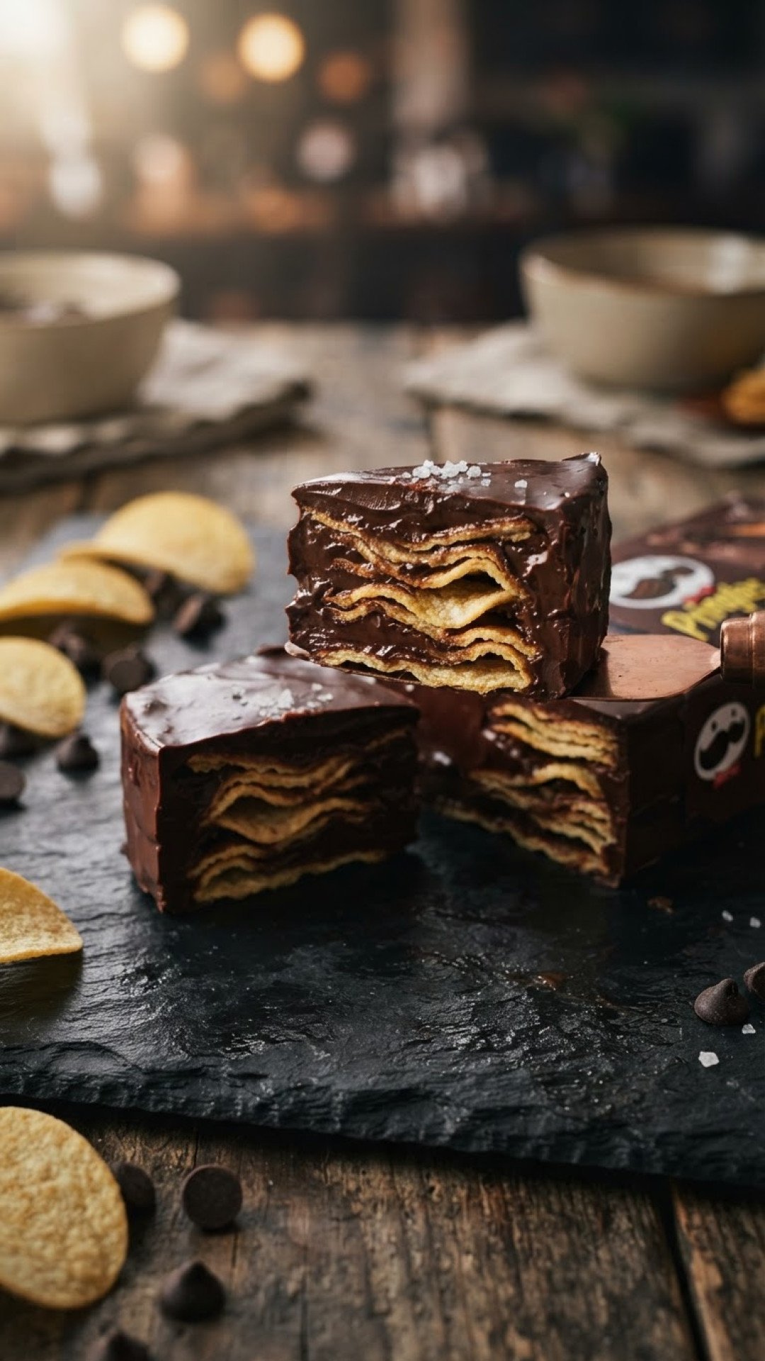 Pringles Chocolate Block Preparation