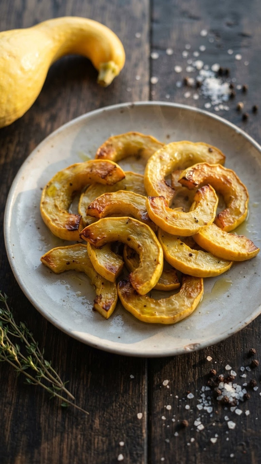 Roasted Crookneck Squash with Herbs and Garlic Preparation