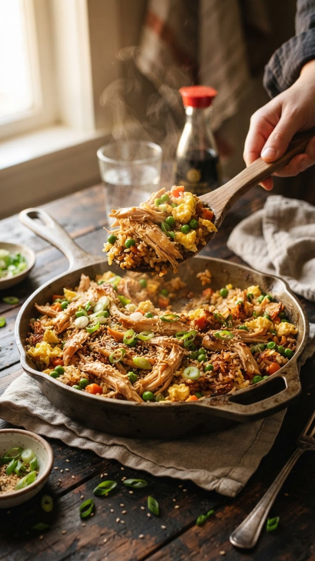 The Ultimate Savory Rotisserie Chicken Rice Skillet: Your New Weeknight Hero 4 Savory Rotisserie Chicken Rice Skillet Preparation