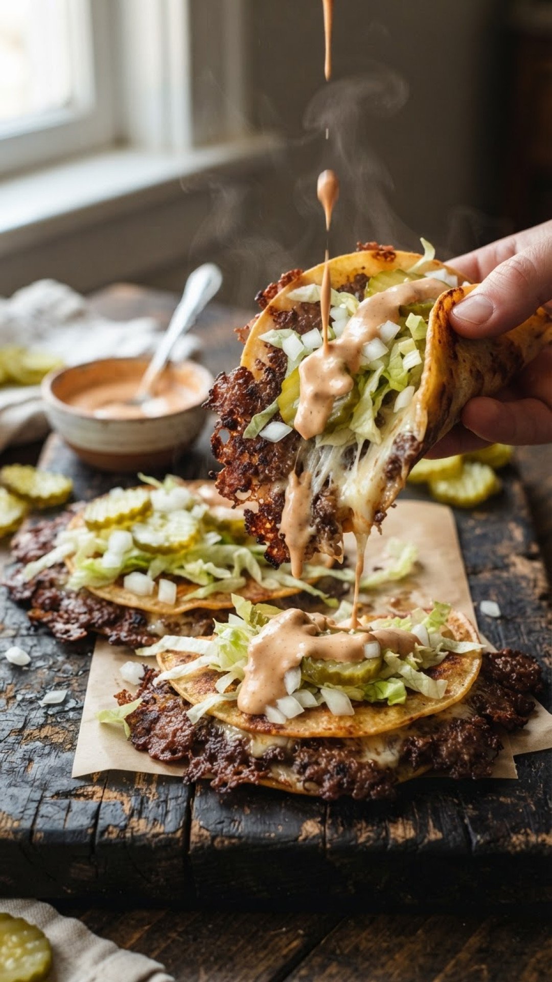 Smashed Burger Tacos: The Ultimate Weeknight Fusion Feast! 4 Smashed Burger Tacos Preparation