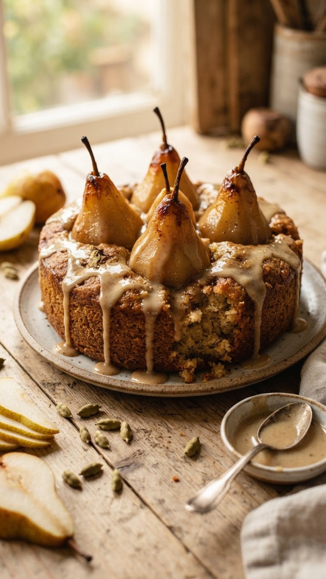 Spiced Pear Crumble with Oat Topping Preparation