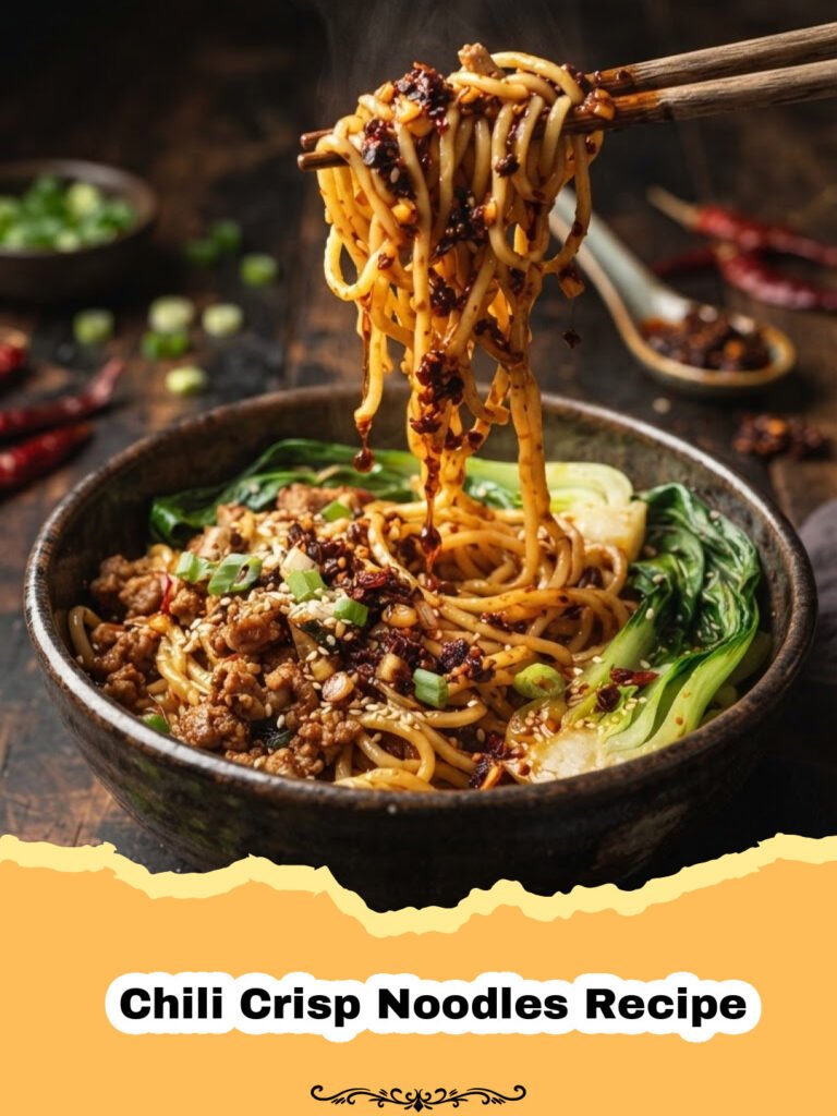 The Ultimate 15-Minute Chili Crisp Noodles: Your New Weeknight Obsession 5 Chili Crisp Noodles Recipe - Close-up of vibrant Chili Crisp Noodles garnished with green onions and sesame seeds in a bowl.