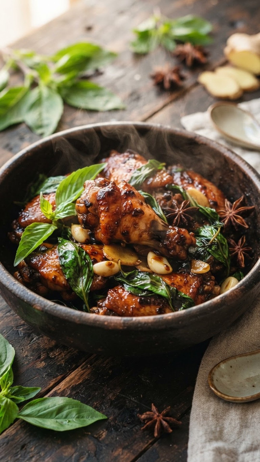 Taiwanese Three Cup Chicken (San Bei Ji) Preparation