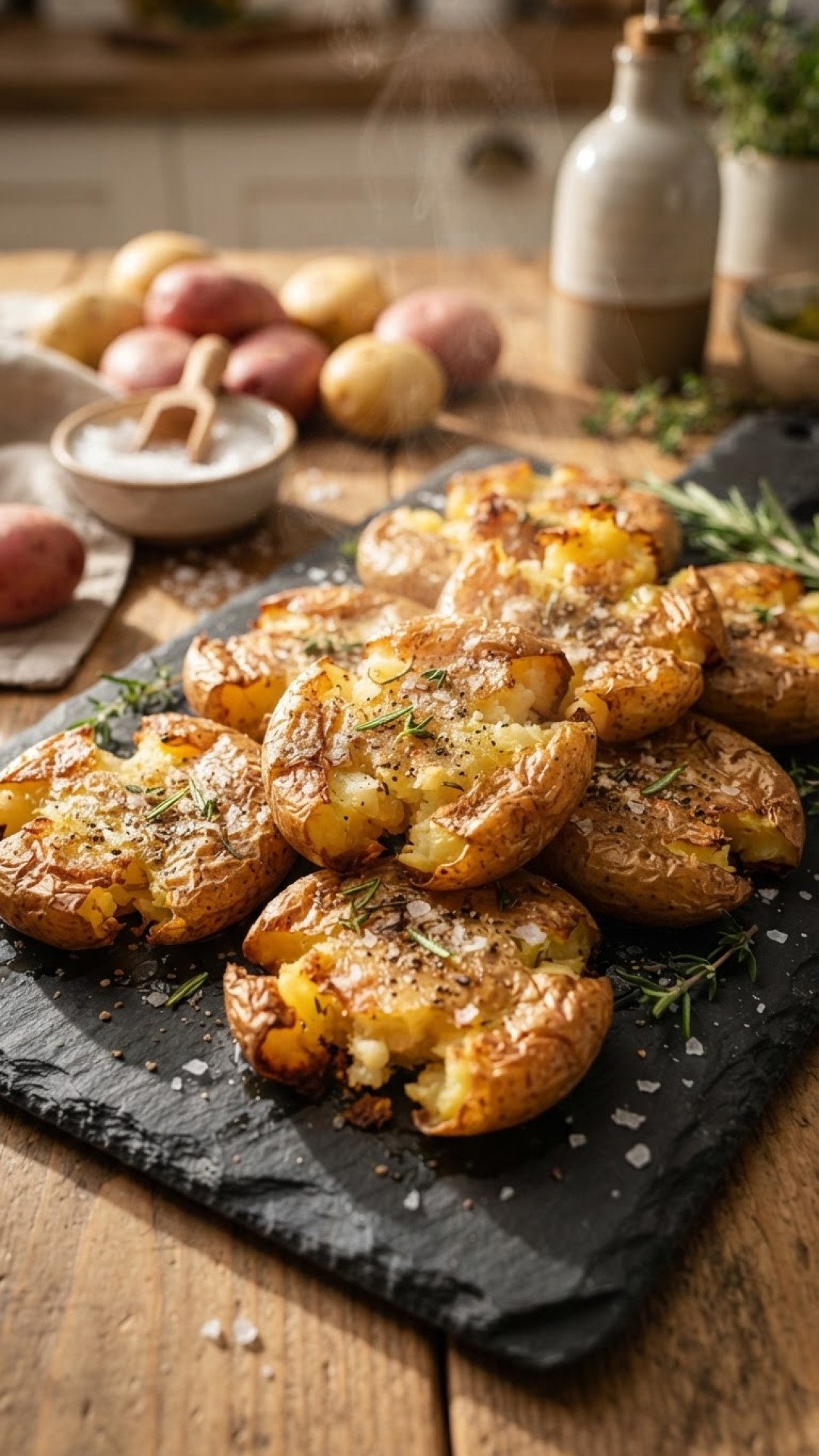 The Ultimate Crispy & Fluffy Smashed Potatoes Recipe 4 The Ultimate Crispy & Fluffy Smashed Potatoes Preparation