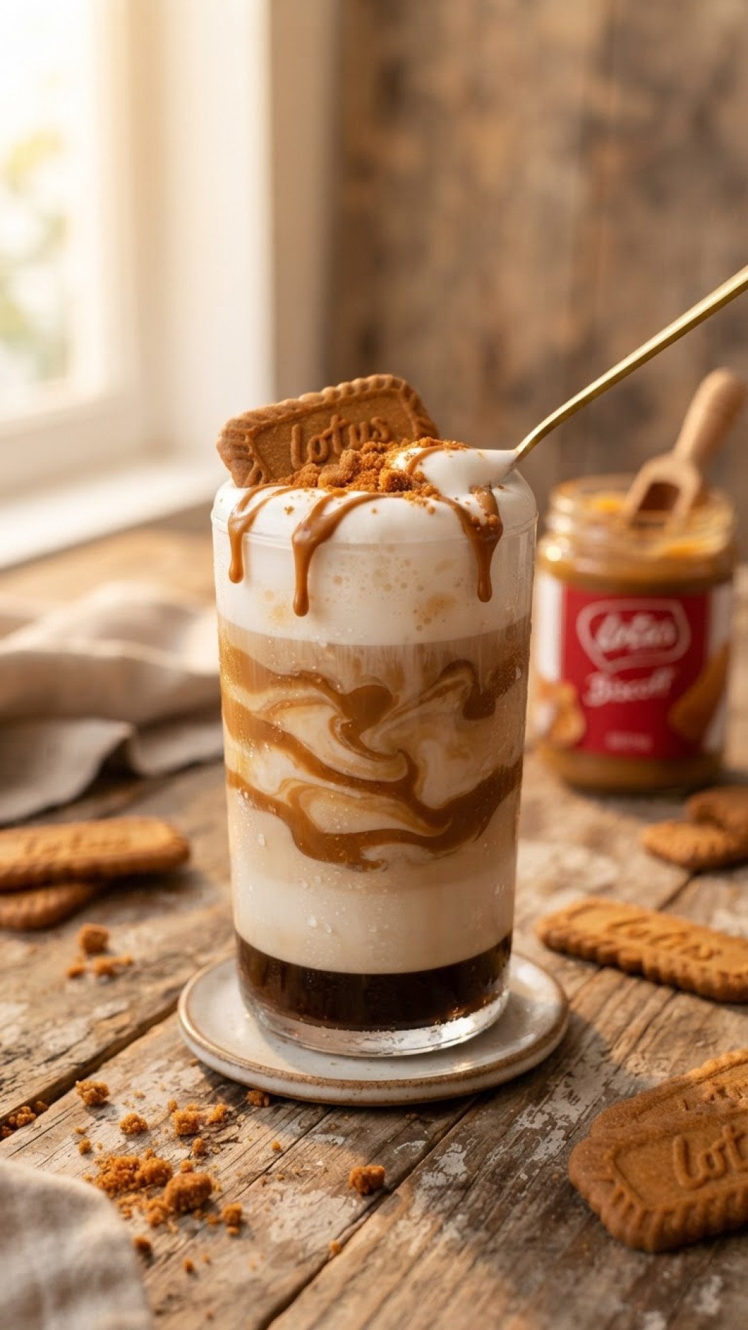 Ultimate Homemade Cookie Butter Latte Preparation