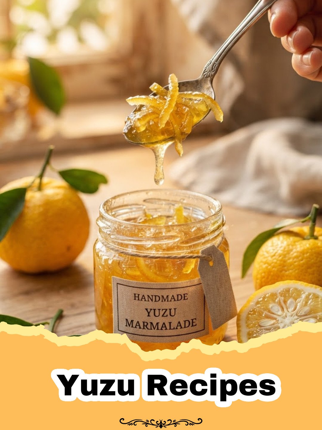 Bright & Zesty Yuzu Vinaigrette & Marinade: Your Go-To for Asian-Inspired Flavors 3 Yuzu Recipes - Bright and Zesty Yuzu Vinaigrette and Marinade in a clear glass bottle with fresh yuzu fruit and herbs.
