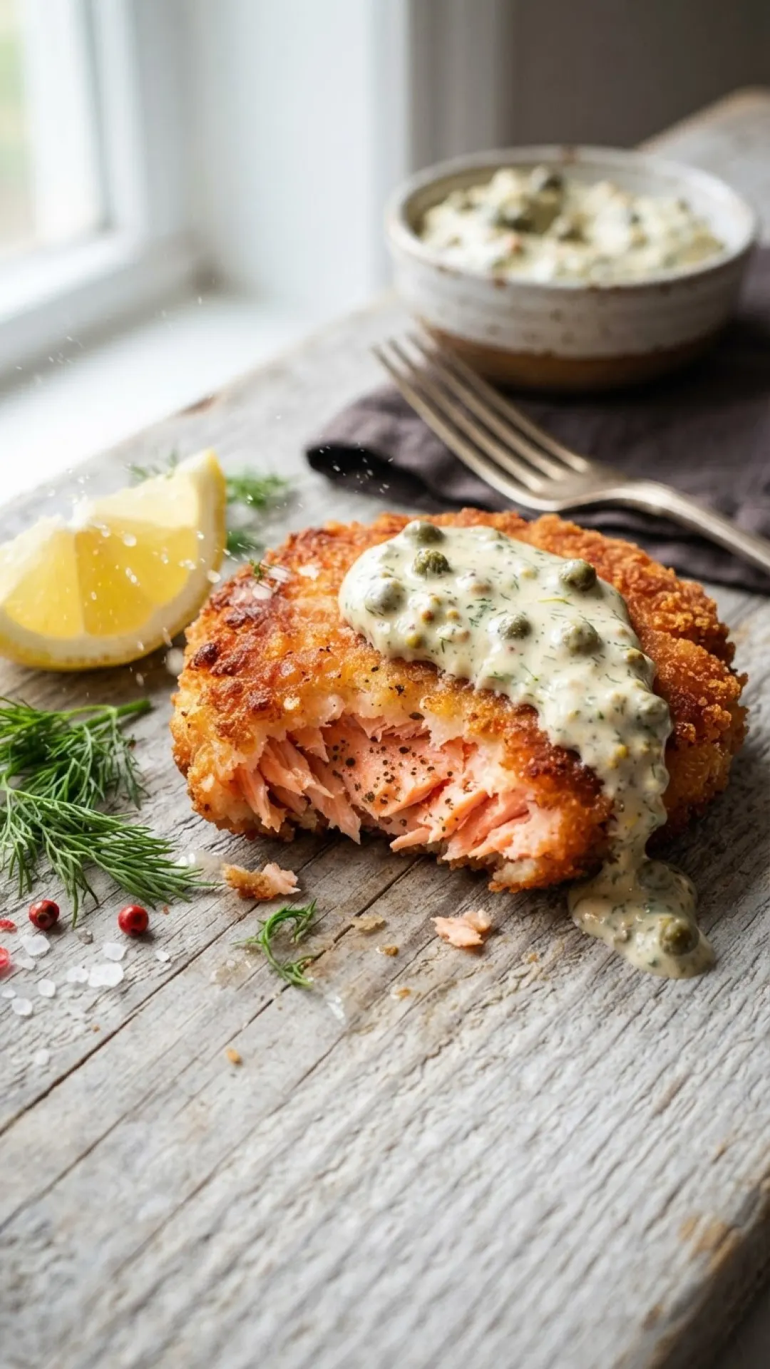 Flaky Perfection: Air Fryer Crispy Salmon Patties with Homemade Remoulade 4 Air Fryer Crispy Salmon Patties with Remoulade Preparation