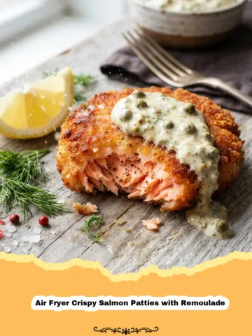 Flaky Perfection: Air Fryer Crispy Salmon Patties with Homemade Remoulade