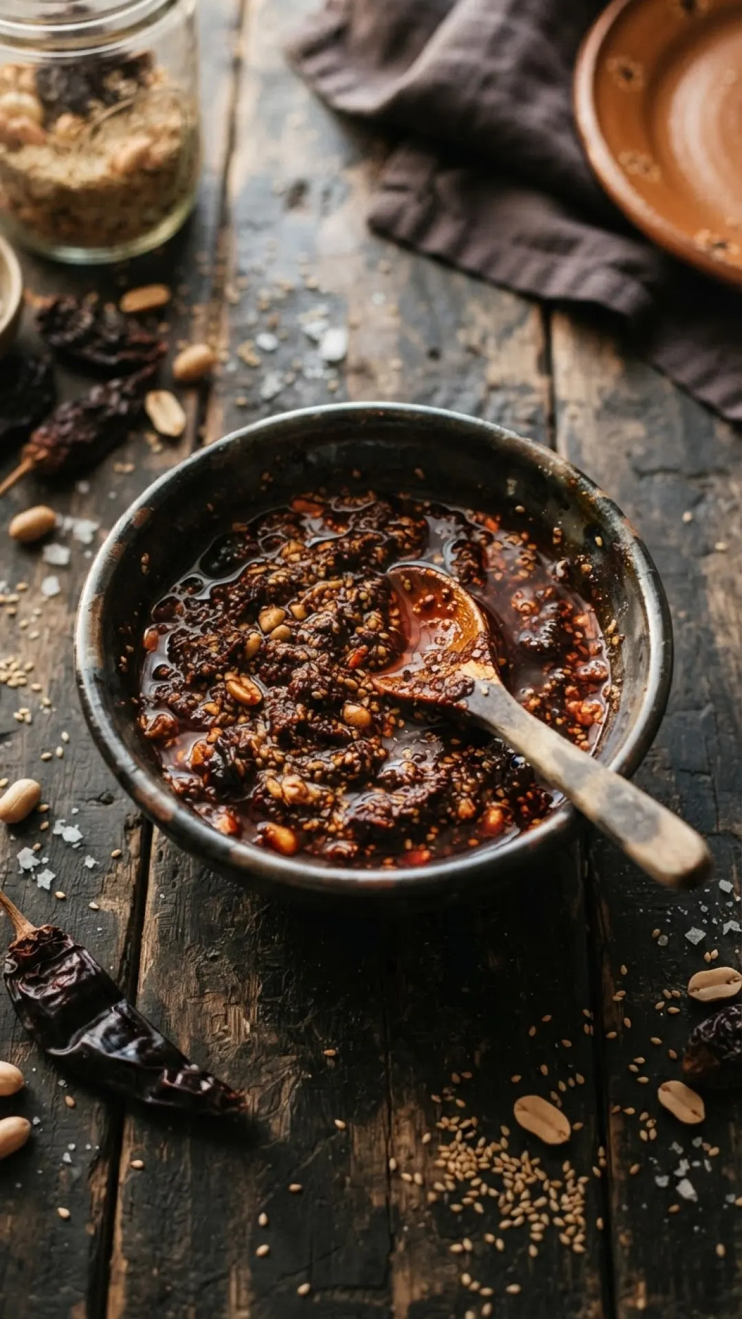 Authentic Mexican Salsa Macha Preparation