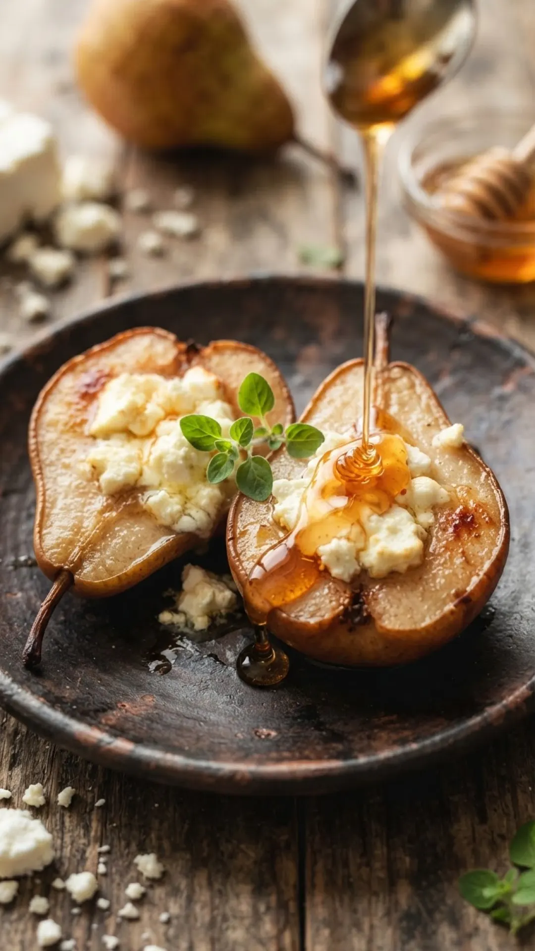 Baked Pears with Feta & Hot Honey Preparation