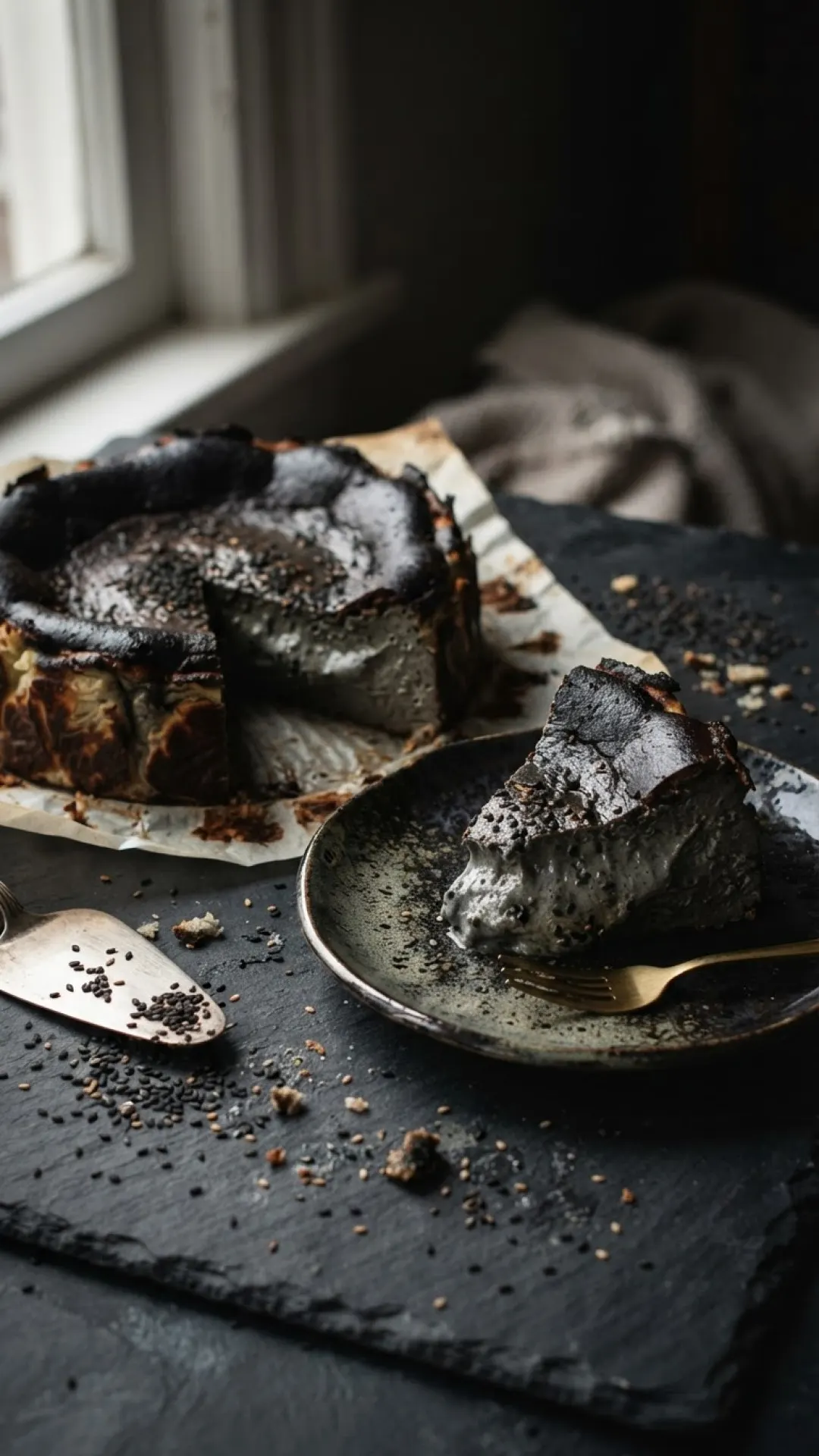 The Ultimate Black Sesame Basque Burnt Cheesecake: A Silky, Nutty Dream 4 Black Sesame Basque Burnt Cheesecake Preparation