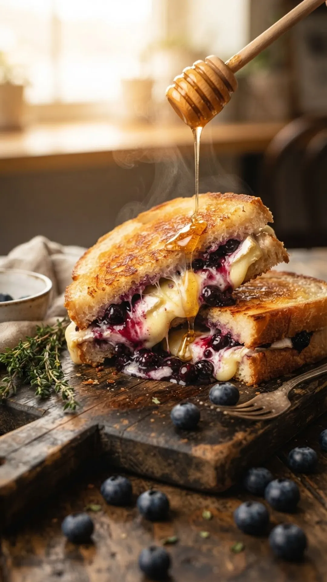 Sweet, Savory, and Spicy: The Ultimate Blueberry Brie Grilled Cheese with Hot Honey 4 Blueberry Brie Grilled Cheese with Hot Honey Preparation