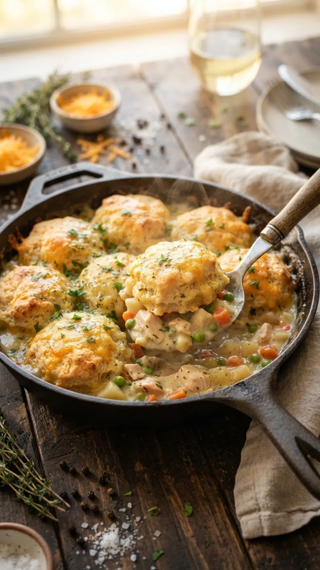 Cheddar Bay Biscuit Chicken Potpie Preparation