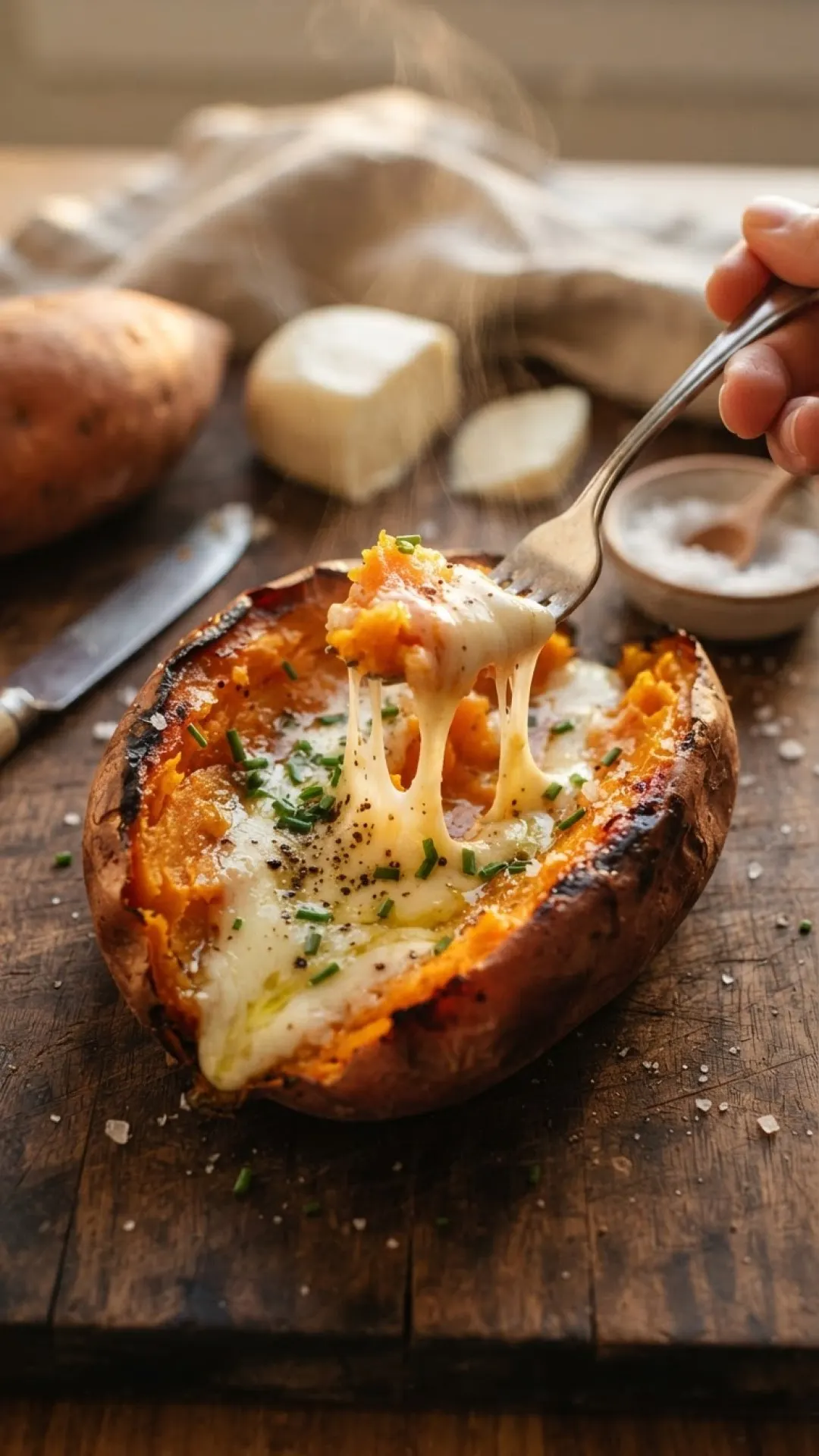 Comfort in Every Bite: The Ultimate Cheese-Stuffed Sweet Potato Bake 4 Cheese-Stuffed Sweet Potato Bake Preparation