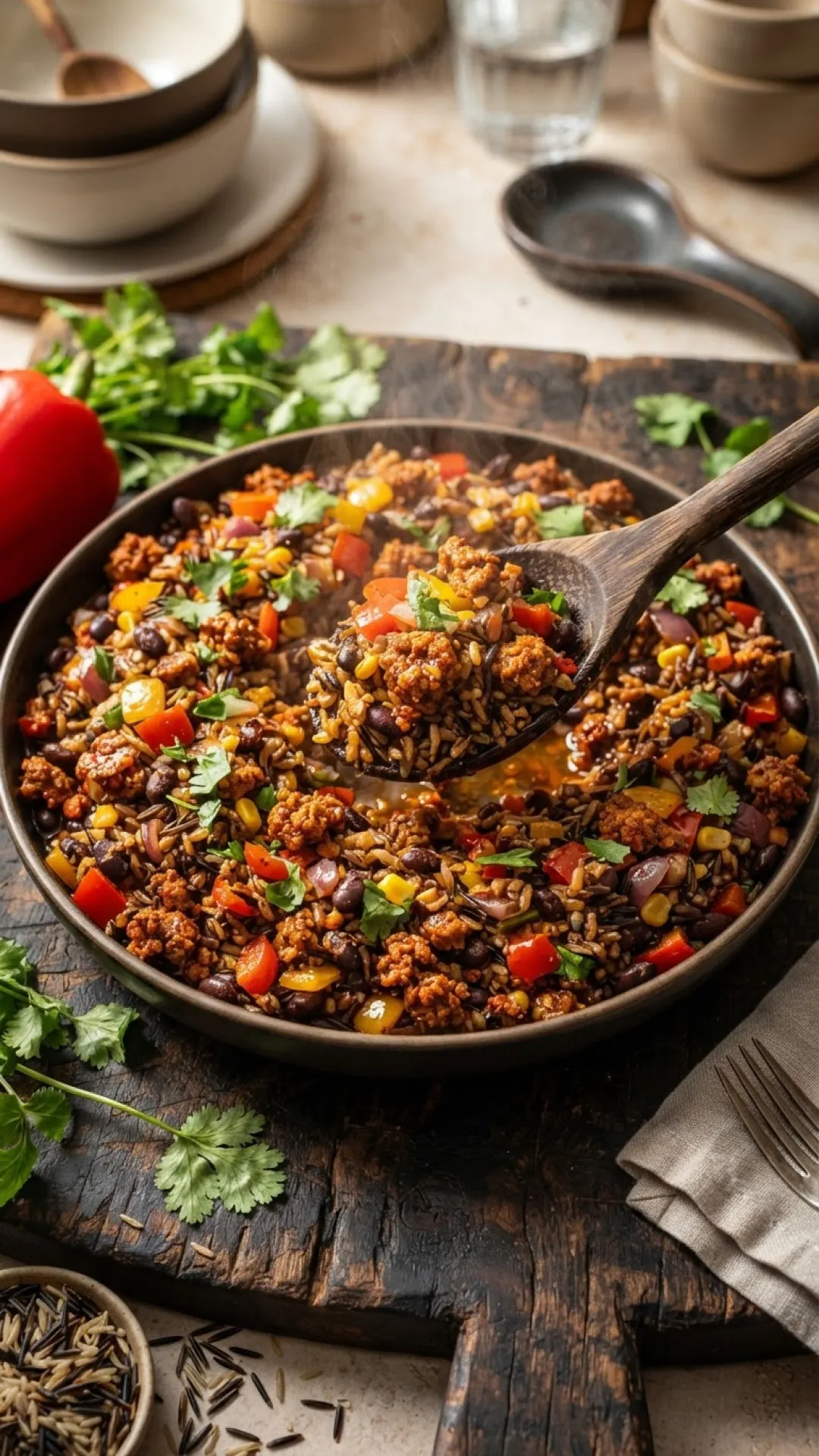 Chorizo, Broad Bean & Wild Rice Platter Preparation