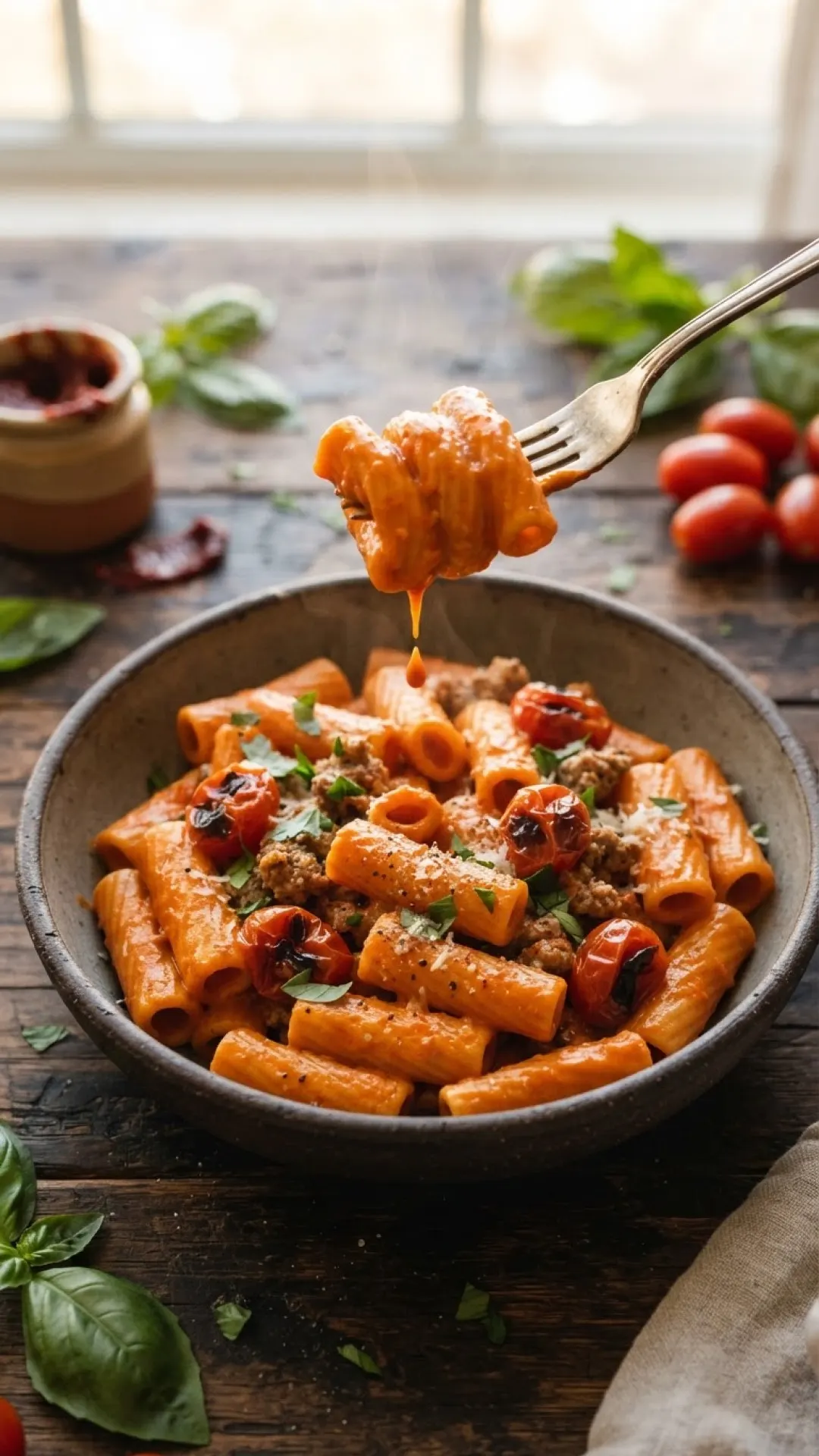 Creamy Gochujang Tomato Pasta Preparation