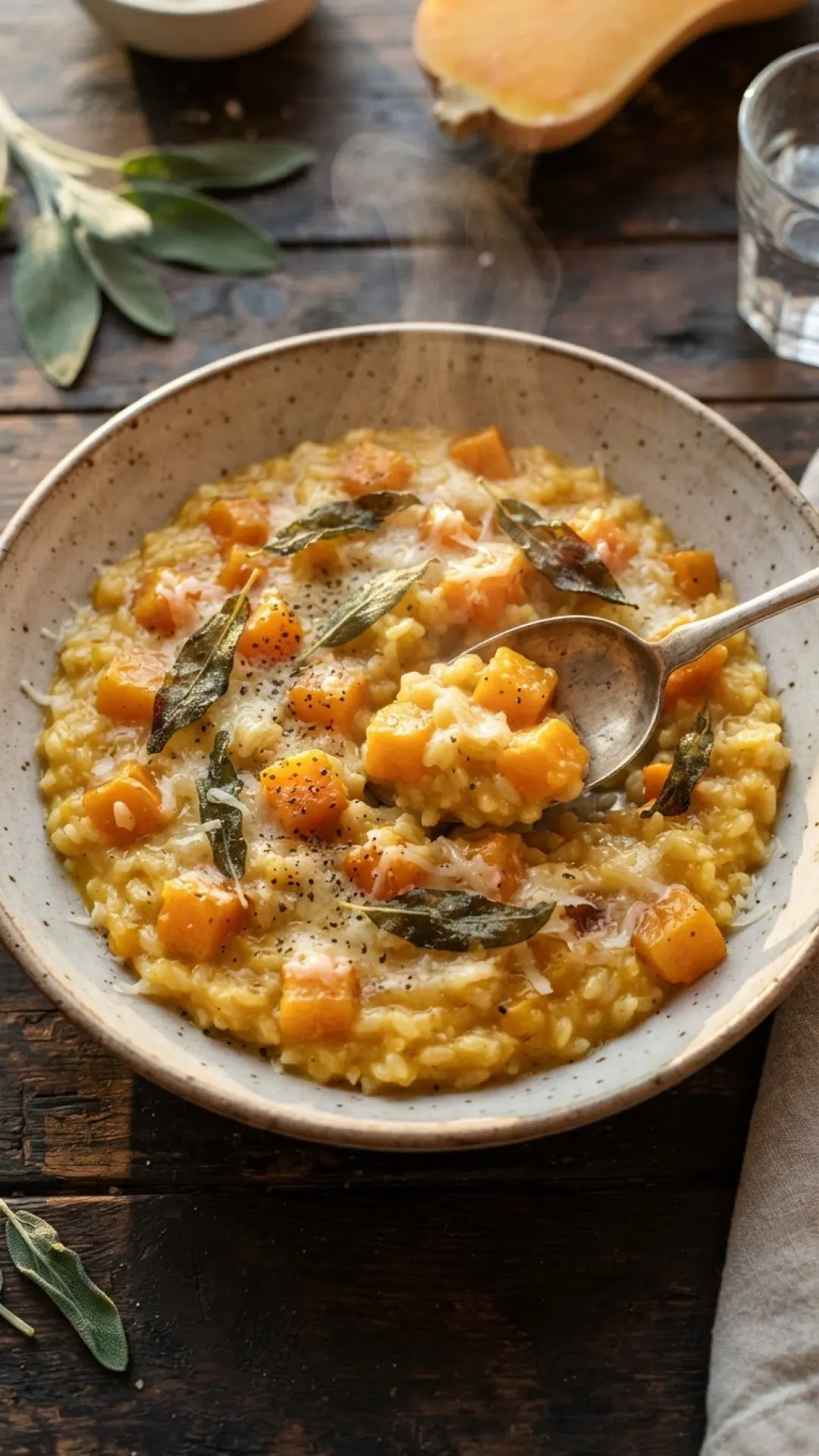 Embrace Autumn's Warmth: My Irresistible Creamy Roasted Butternut Squash Risotto with Crispy Sage 4 Creamy Roasted Butternut Squash Risotto with Crispy Sage Preparation