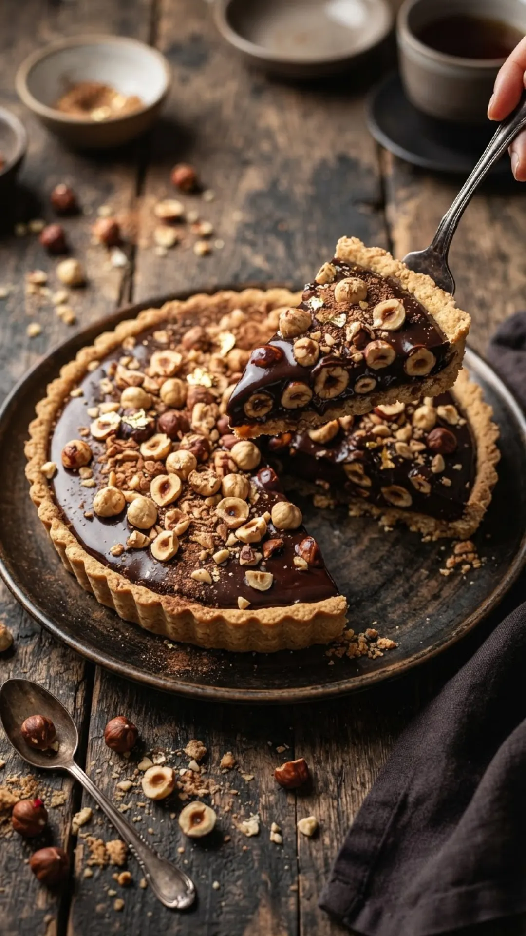 Decadent Chocolate Hazelnut Tart Preparation