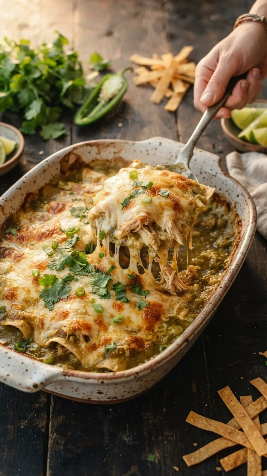 Deconstructed Rotisserie Chicken Enchilada Bake Preparation