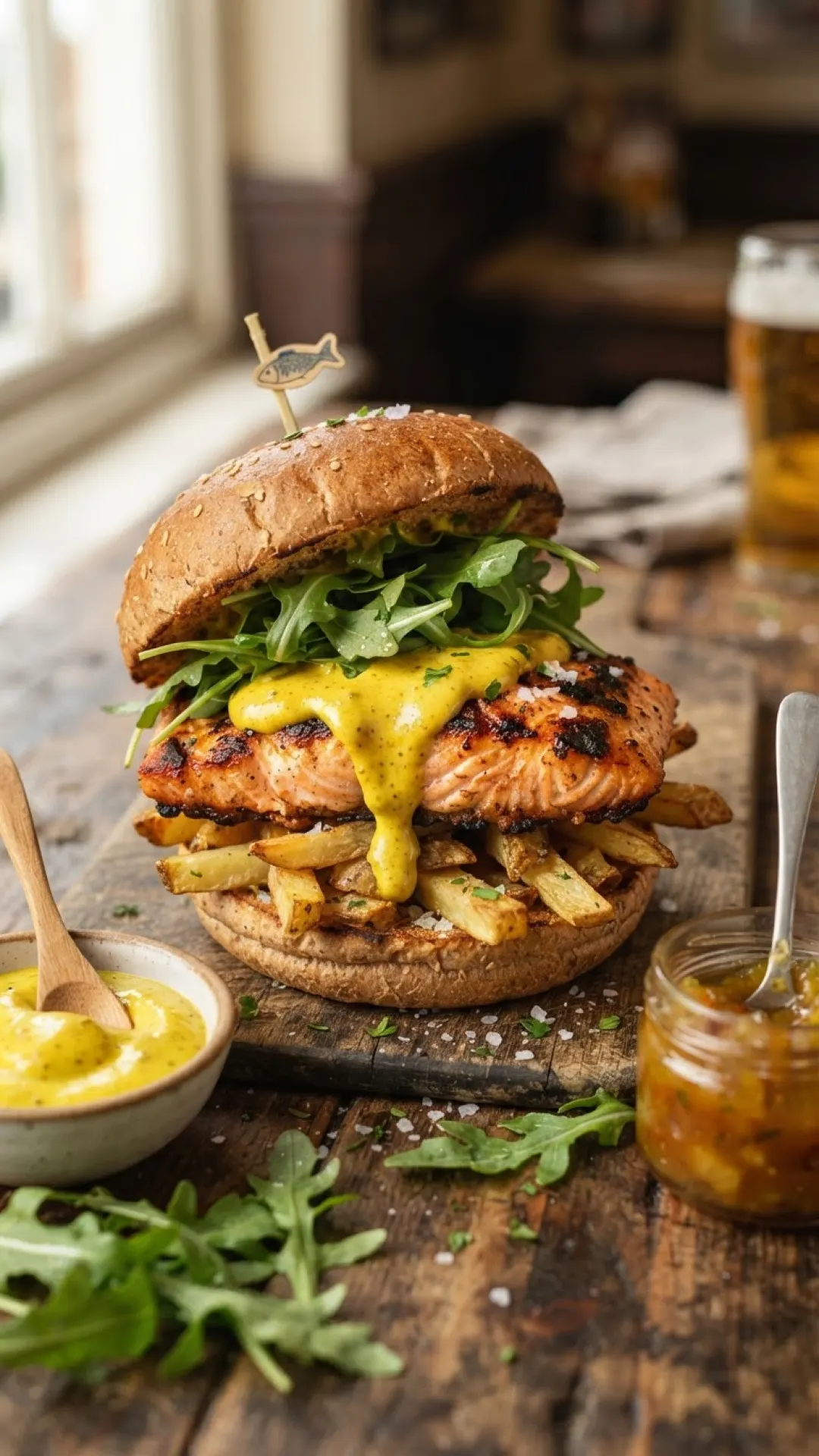 Fish & Chip Burgers with Curry Mayo Preparation