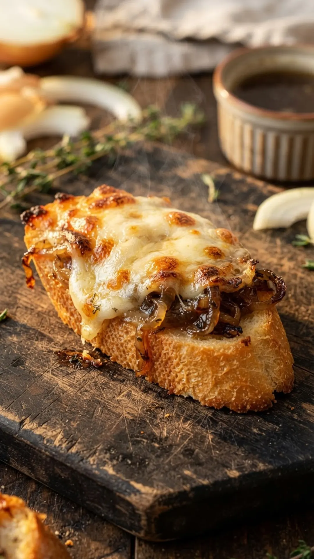 French Onion Soup Crostini Bites Preparation