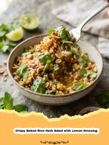The Ultimate Crispy Baked Rice Herb Salad with Lemon Dressing: Freshness Redefined!